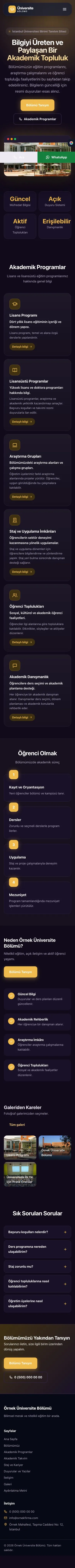 Koyu Modern Mor Amber – Üniversite Birimi Web Sitesi mobil görünümü