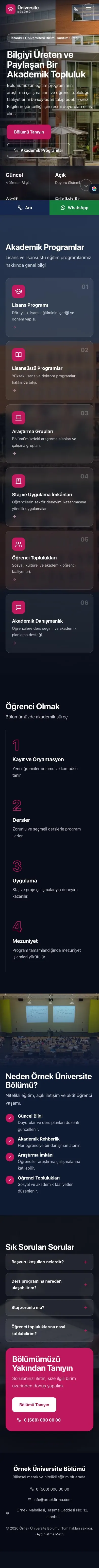 Tam Ekran Mavi Pembe – Üniversite Birimi Web Sitesi mobil görünümü