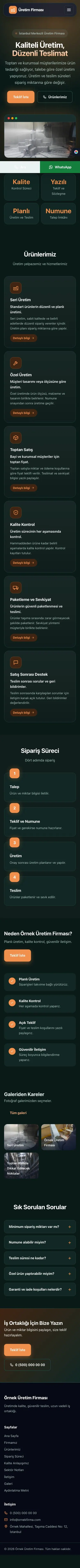 Koyu Modern Petrol Turuncu – Üretici Firma Web Sitesi mobil görünümü
