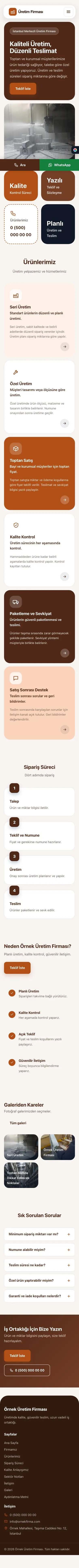 Mozaik Kahve Turuncu – Üretici Firma Web Sitesi mobil görünümü