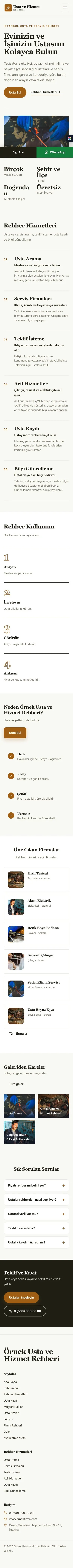 Dergi Editoryal Zeytin Turuncu – Usta ve Hizmet Rehberi Web Sitesi mobil görünümü