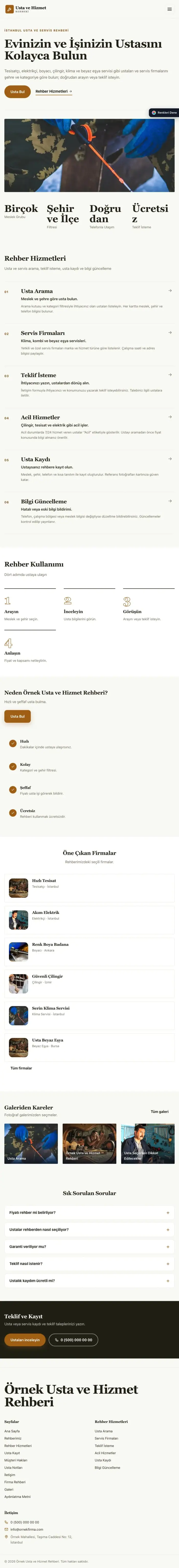 Dergi Editoryal Zeytin Turuncu – Usta ve Hizmet Rehberi Web Sitesi tablet görünümü