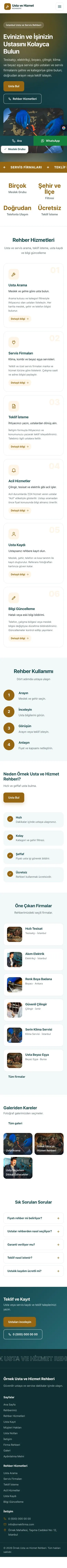 Hareketli Petrol Turuncu – Usta ve Hizmet Rehberi Web Sitesi mobil görünümü