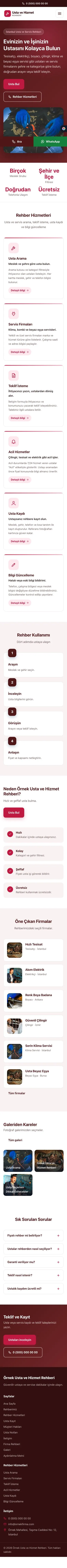 Klasik Bordo Kırmızı – Usta ve Hizmet Rehberi Web Sitesi mobil görünümü