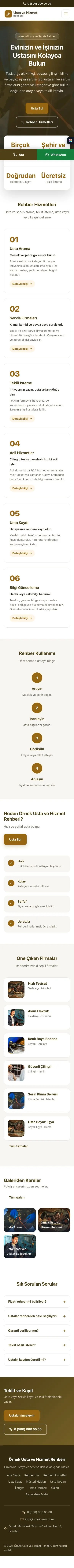 Merkez Kahve Turuncu – Usta ve Hizmet Rehberi Web Sitesi mobil görünümü