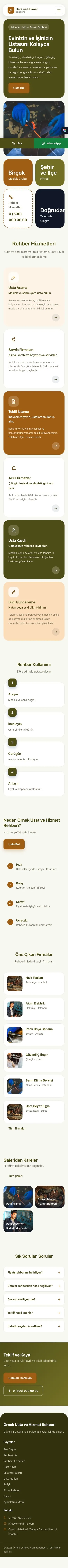 Mozaik Zeytin Turuncu – Usta ve Hizmet Rehberi Web Sitesi mobil görünümü