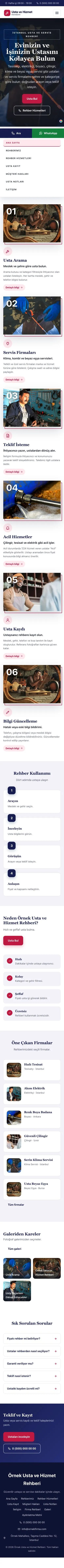 Zigzag Lacivert Kırmızı – Usta ve Hizmet Rehberi Web Sitesi mobil görünümü
