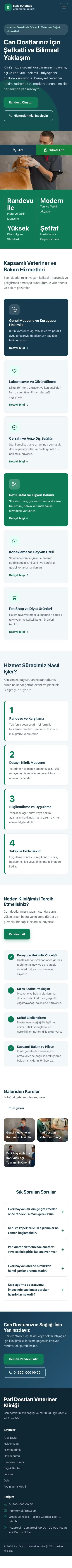 Blok Mavi Turkuaz – Veteriner Web Sitesi mobil görünümü