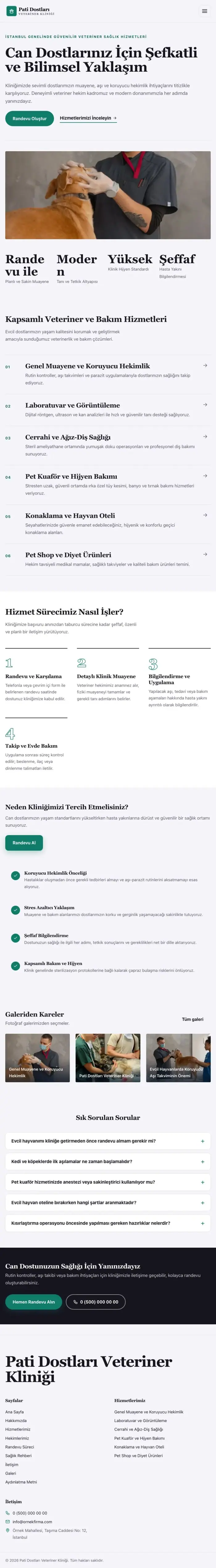 Editoryal Lacivert Turkuaz II – Veteriner Web Sitesi tablet görünümü