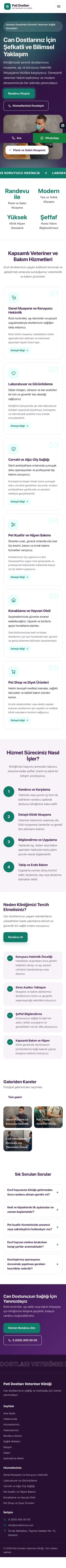 Hareketli Mor Turkuaz – Veteriner Web Sitesi mobil görünümü