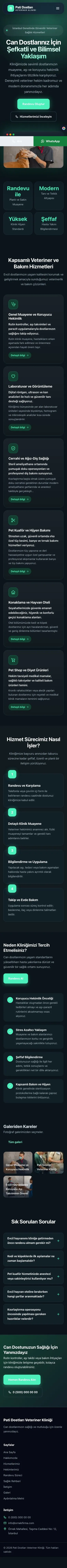Koyu Modern Mavi Turkuaz – Veteriner Web Sitesi mobil görünümü