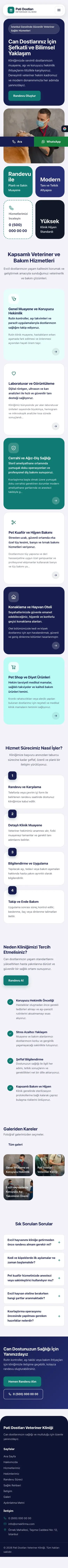 Mozaik Lacivert Turkuaz – Veteriner Web Sitesi mobil görünümü