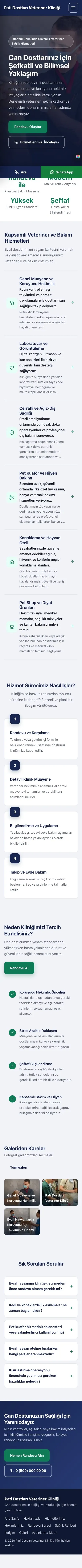 Sol Menü Lacivert Turkuaz – Veteriner Web Sitesi mobil görünümü