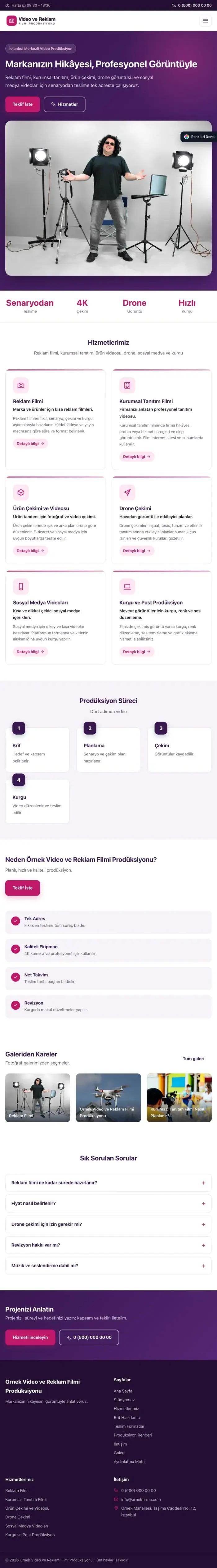 Klasik Mor Pembe – Video ve Reklam Filmi Prodüksiyonu Web Sitesi tablet görünümü