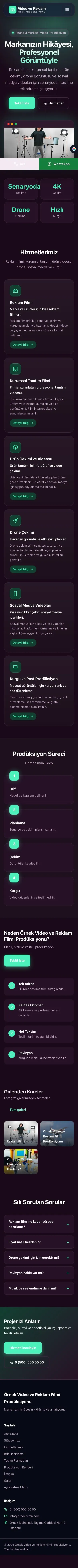 Koyu Modern Erik Turkuaz – Video ve Reklam Filmi Prodüksiyonu Web Sitesi mobil görünümü