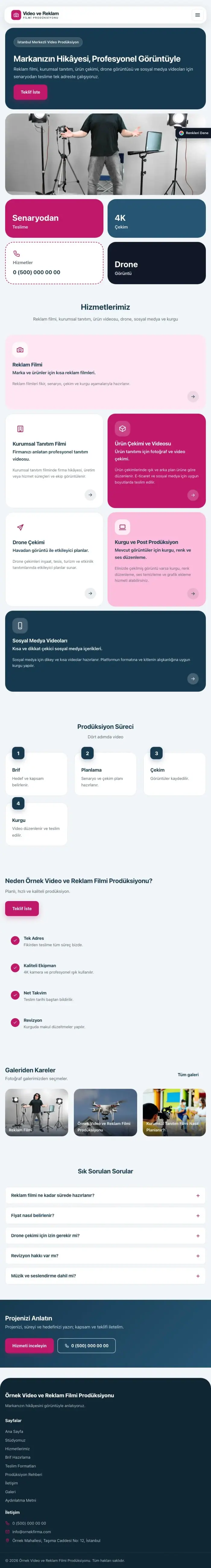 Mozaik Mavi Pembe – Video ve Reklam Filmi Prodüksiyonu Web Sitesi tablet görünümü