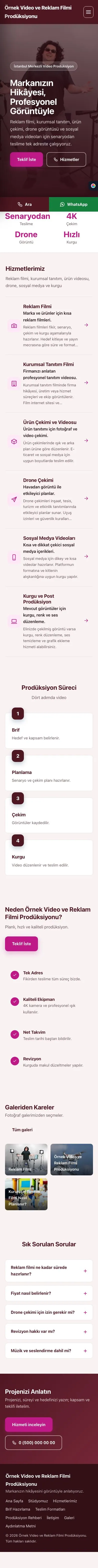 Sol Menü Bordo Pembe – Video ve Reklam Filmi Prodüksiyonu Web Sitesi mobil görünümü