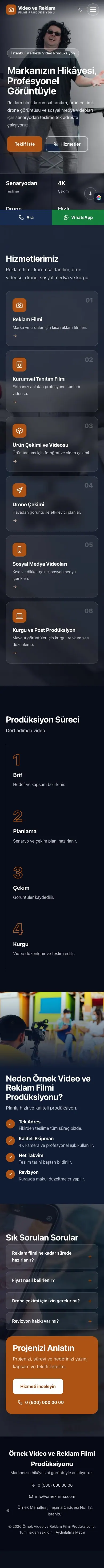 Tam Ekran Mavi Turuncu – Video ve Reklam Filmi Prodüksiyonu Web Sitesi mobil görünümü