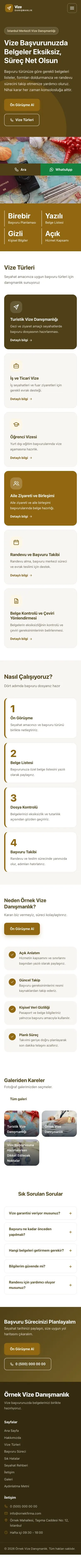Blok Kahve Amber – Vize Danışmanlığı Web Sitesi mobil görünümü