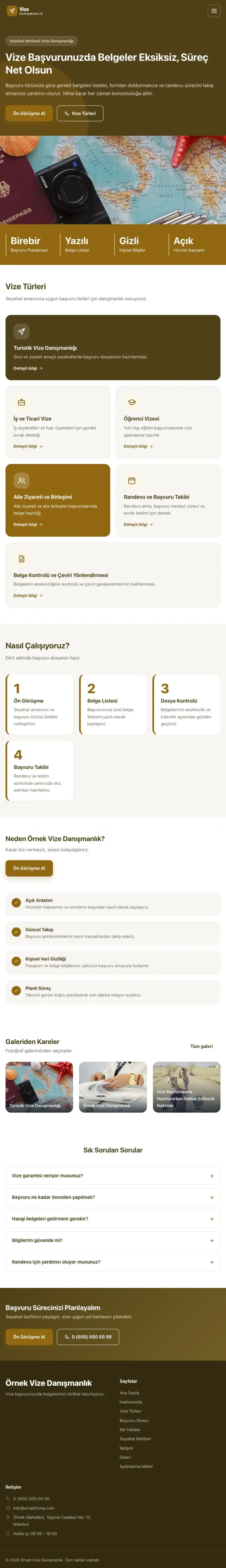 Blok Kahve Amber – Vize Danışmanlığı Web Sitesi tablet görünümü