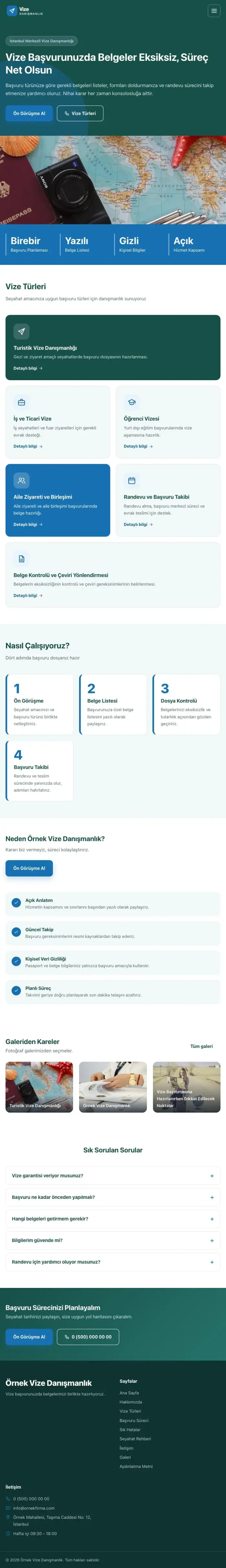 Blok Petrol Mavi – Vize Danışmanlığı Web Sitesi tablet görünümü