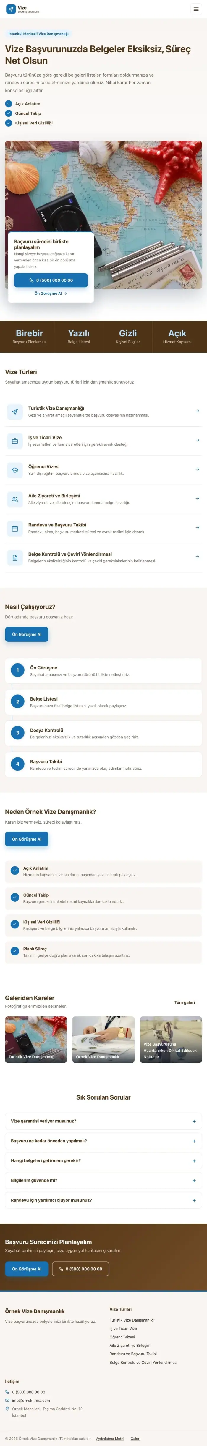 Bölünmüş Kahve Mavi – Vize Danışmanlığı Web Sitesi tablet görünümü