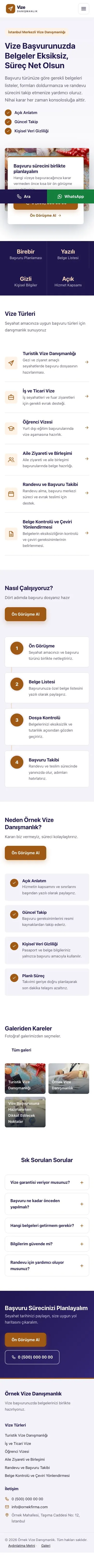 Bölünmüş Lacivert Turuncu – Vize Danışmanlığı Web Sitesi mobil görünümü