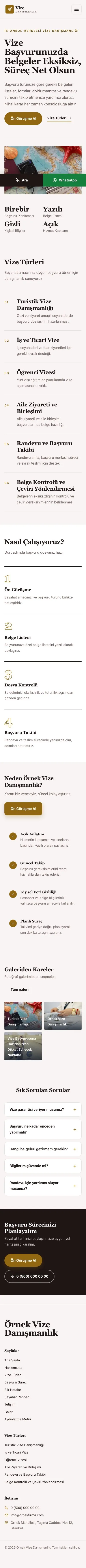 Editoryal Bordo Amber – Vize Danışmanlığı Web Sitesi mobil görünümü