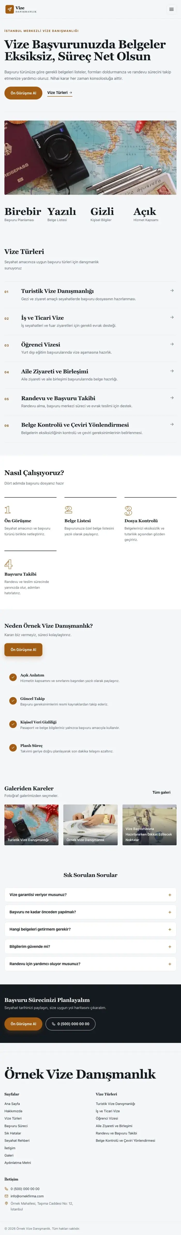 Editoryal Mavi Turuncu – Vize Danışmanlığı Web Sitesi tablet görünümü