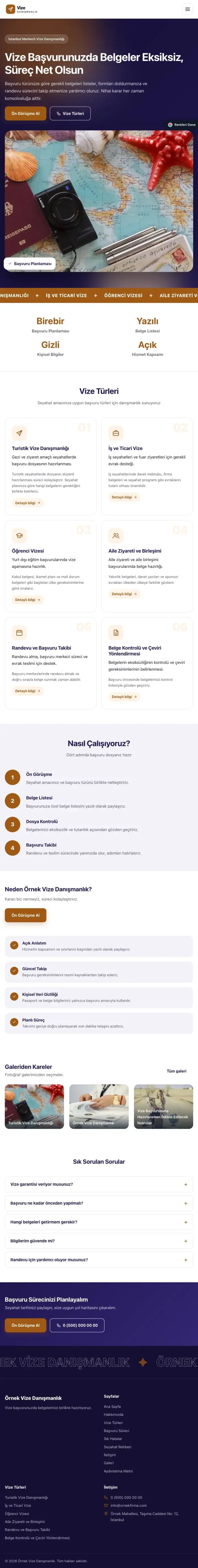 Hareketli Lacivert Turuncu – Vize Danışmanlığı Web Sitesi tablet görünümü