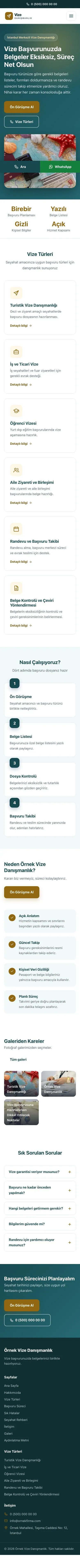 Klasik Petrol Amber – Vize Danışmanlığı Web Sitesi mobil görünümü
