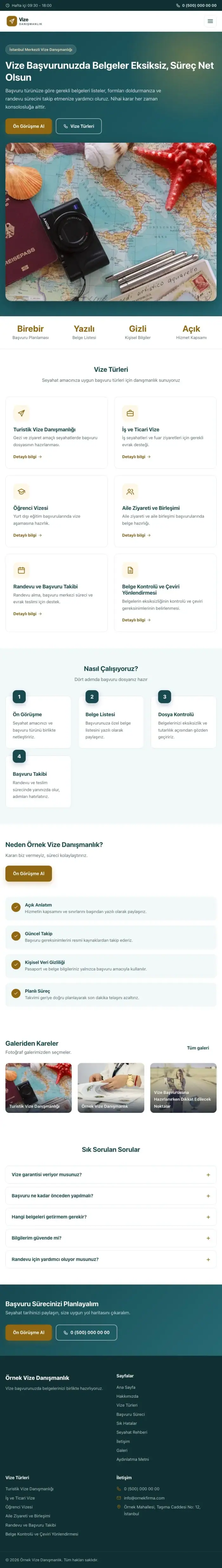 Klasik Petrol Amber – Vize Danışmanlığı Web Sitesi tablet görünümü