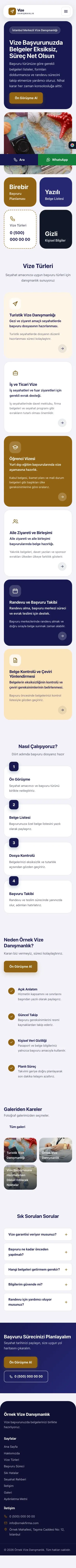 Mozaik Lacivert Turuncu – Vize Danışmanlığı Web Sitesi mobil görünümü