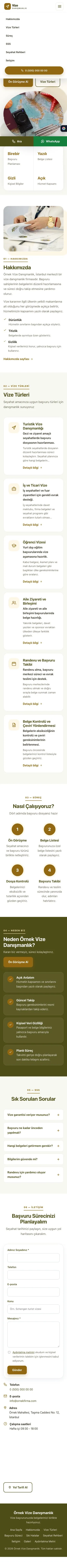Tek Sayfa Zeytin Amber – Vize Danışmanlığı Web Sitesi mobil görünümü