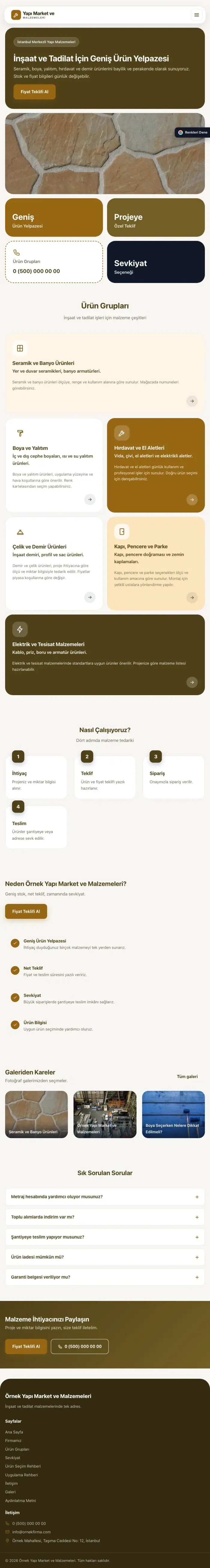 Mozaik Kahve Turuncu – Yapı Malzemeleri Web Sitesi tablet görünümü