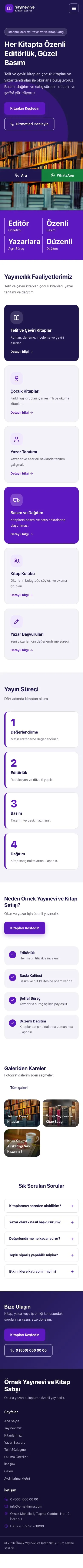 Blok Lacivert Mor – Yayınevi ve Kitap Satışı Web Sitesi mobil görünümü