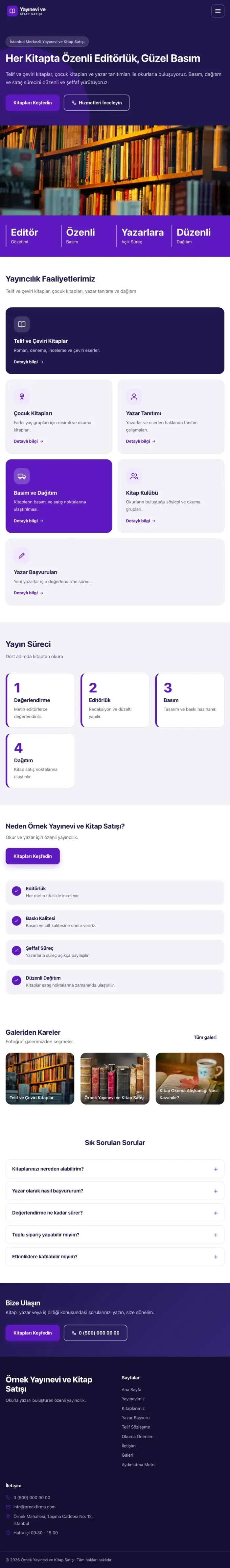 Blok Lacivert Mor – Yayınevi ve Kitap Satışı Web Sitesi tablet görünümü