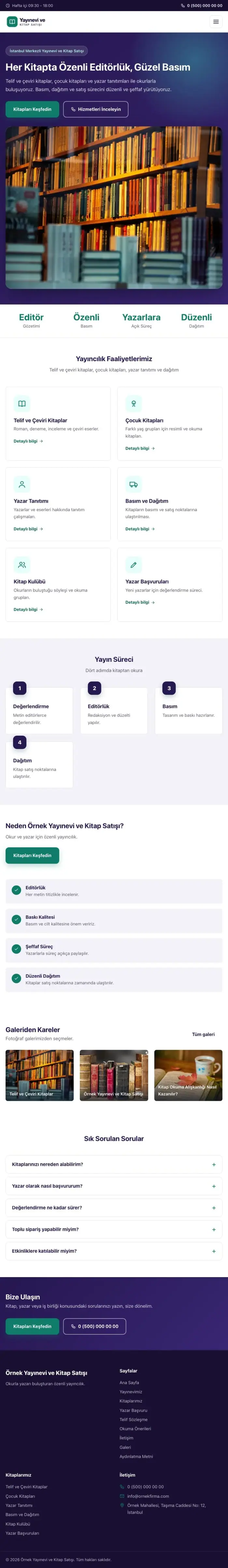 Klasik Mor Turkuaz – Yayınevi ve Kitap Satışı Web Sitesi tablet görünümü