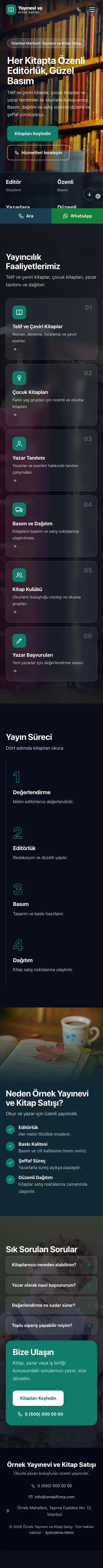 Tam Ekran Mavi Turkuaz – Yayınevi ve Kitap Satışı Web Sitesi mobil görünümü