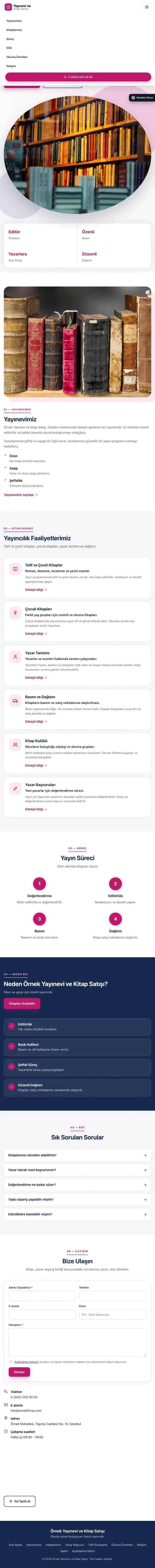 Tek Sayfa Mavi Pembe – Yayınevi ve Kitap Satışı Web Sitesi tablet görünümü