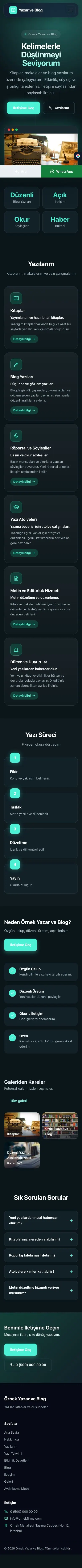 Koyu Modern Mavi Turkuaz – Yazar ve Blog Web Sitesi mobil görünümü