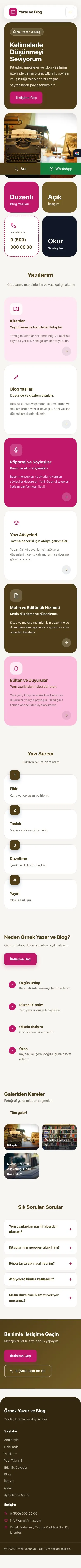 Mozaik Kahve Pembe – Yazar ve Blog Web Sitesi mobil görünümü