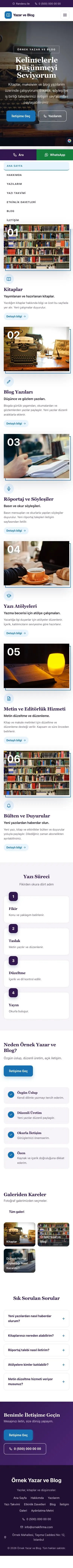 Zigzag Mor Mavi – Yazar ve Blog Web Sitesi mobil görünümü