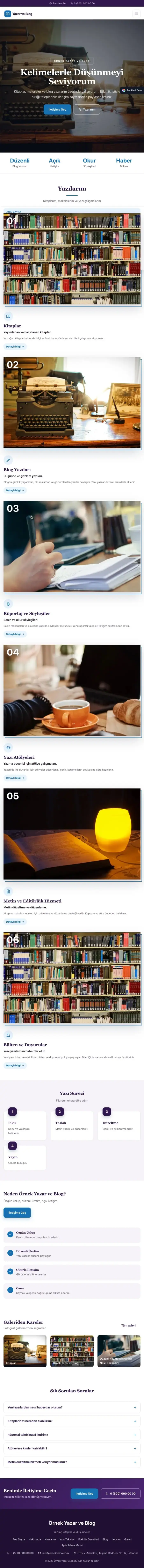 Zigzag Mor Mavi – Yazar ve Blog Web Sitesi tablet görünümü