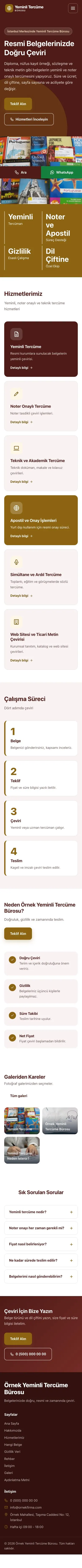 Blok Bordo Amber – Yeminli Tercüme Bürosu Web Sitesi mobil görünümü