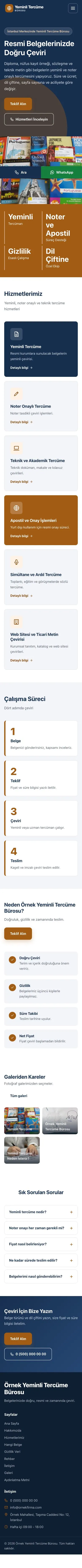Blok Mavi Turuncu – Yeminli Tercüme Bürosu Web Sitesi mobil görünümü