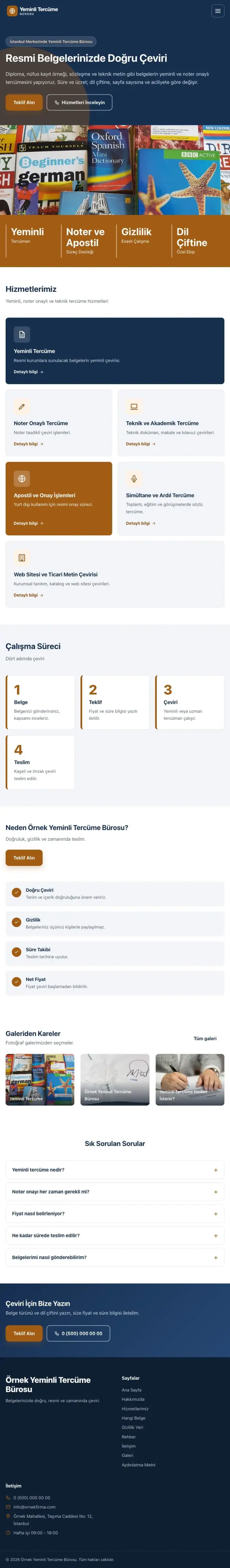Blok Mavi Turuncu – Yeminli Tercüme Bürosu Web Sitesi tablet görünümü