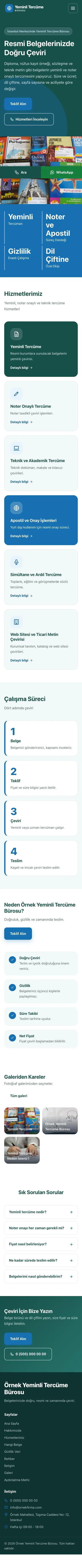 Blok Petrol Mavi – Yeminli Tercüme Bürosu Web Sitesi mobil görünümü
