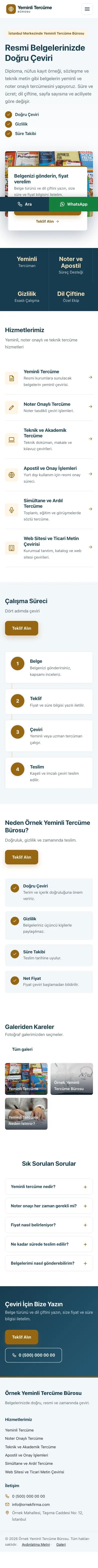 Bölünmüş Mavi Turuncu – Yeminli Tercüme Bürosu Web Sitesi mobil görünümü