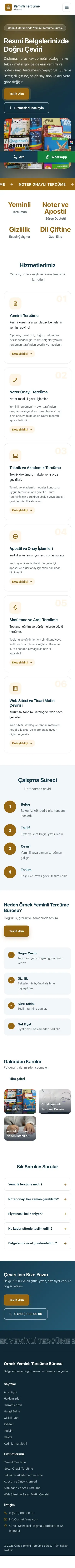 Hareketli Mavi Turuncu – Yeminli Tercüme Bürosu Web Sitesi mobil görünümü